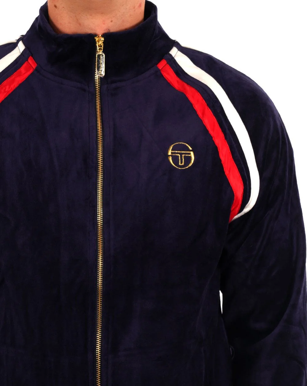 Sergio Tacchini Ghibli Velour Track Top Navy - Image 2