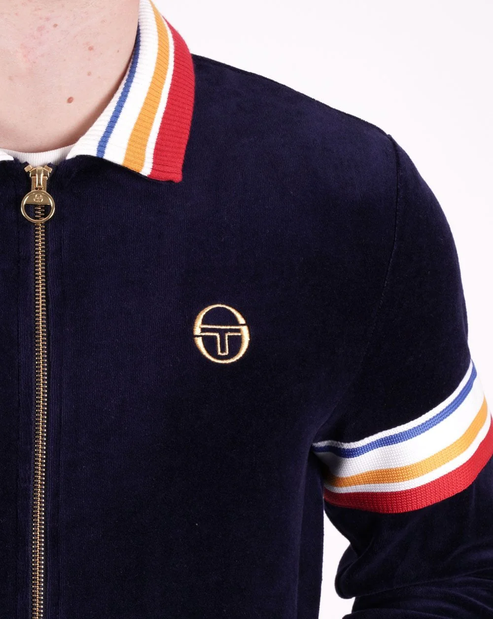 Sergio Tacchini Goran Velour Track Top Navy - Image 2