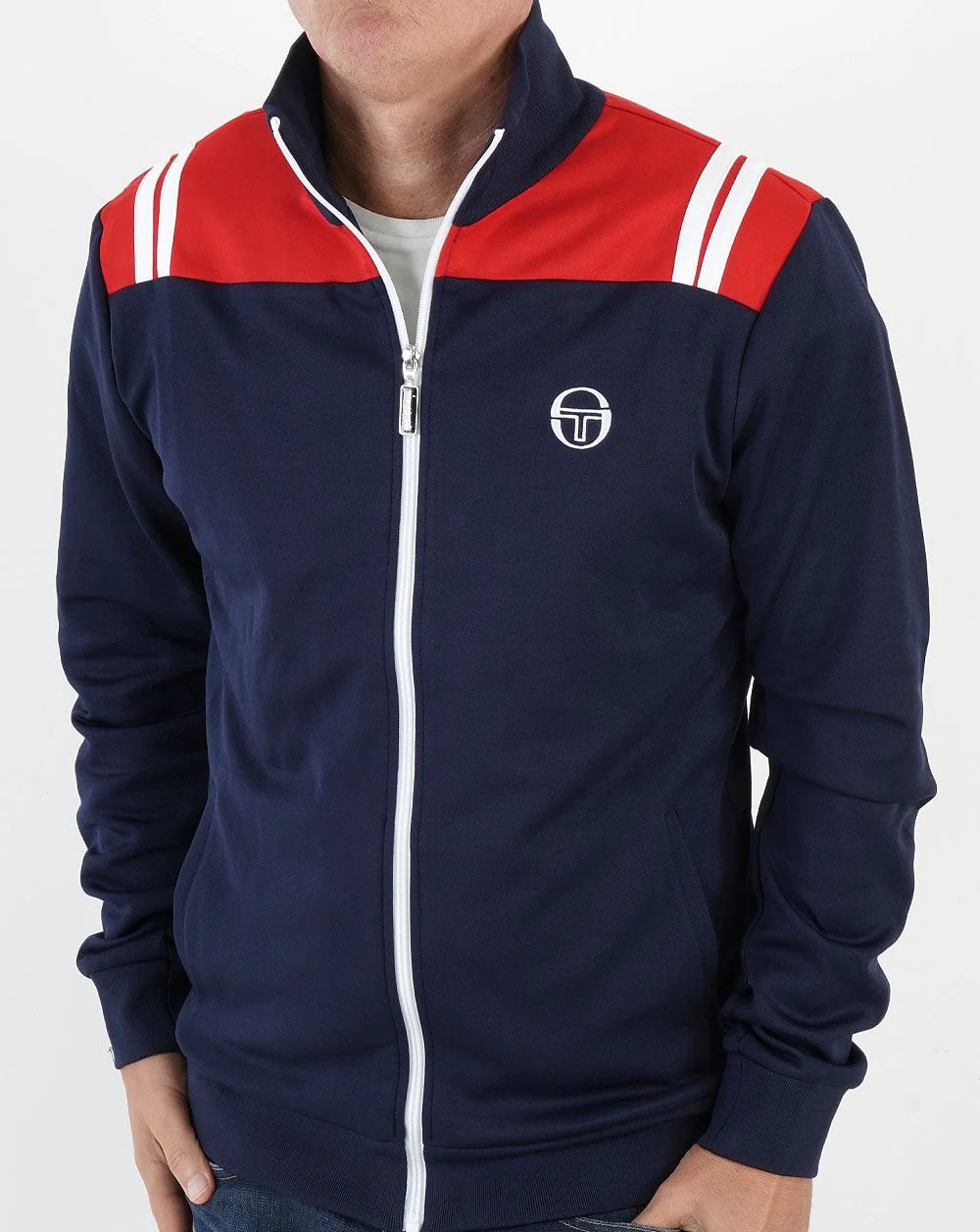 Sergio Tacchini Ice Cap Track Top Navy Blue/ Red - Image 4