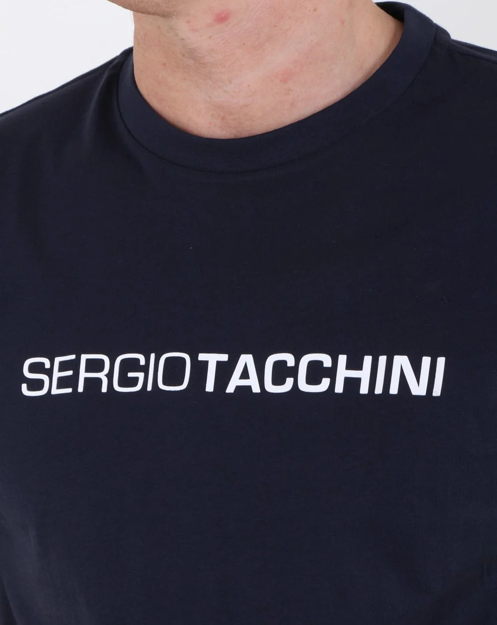 Sergio Tacchini linear logo T Shirt Navy - Image 2