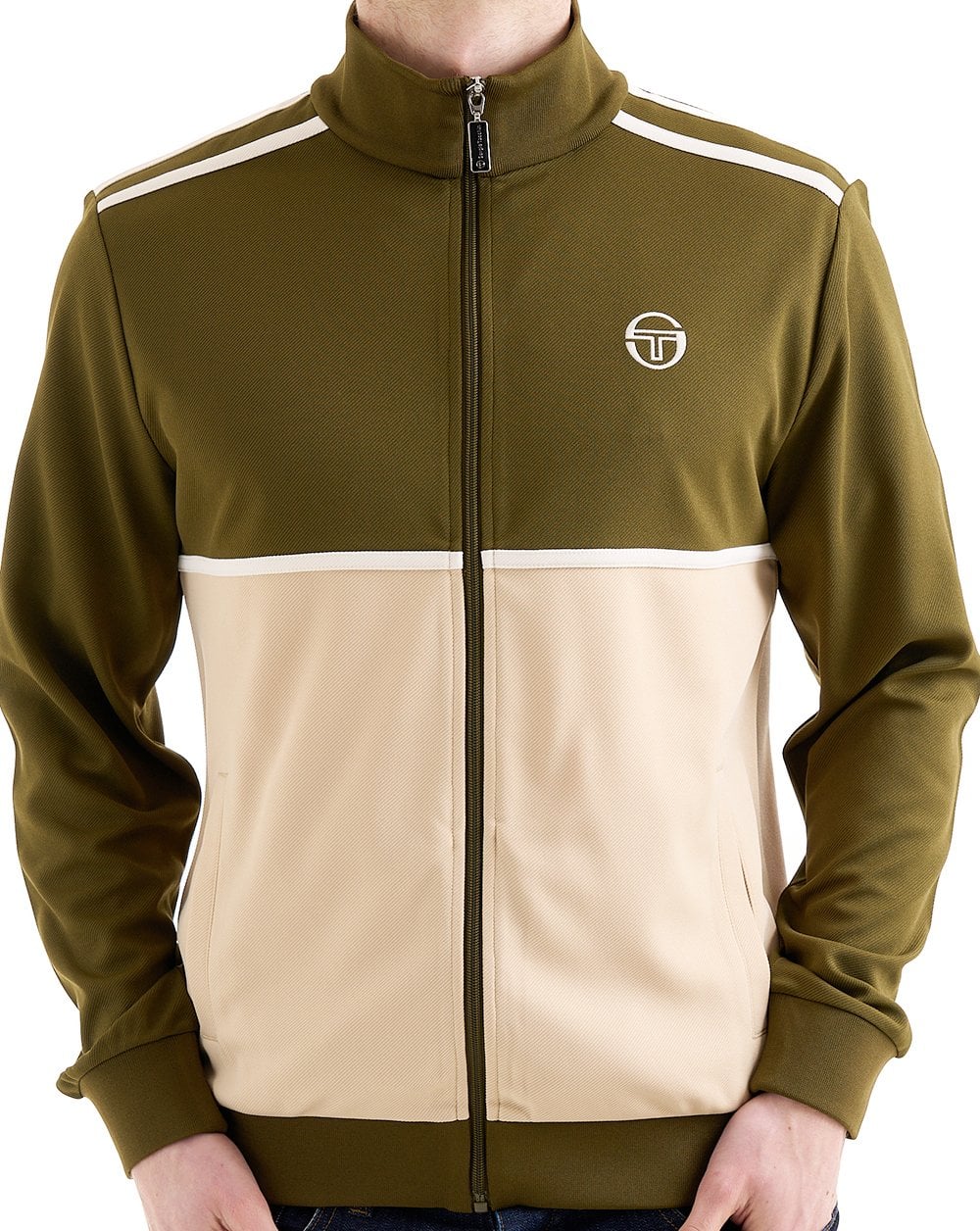 Sergio Tacchini Locchi Track Top Dark Olive / Sand - Image 5