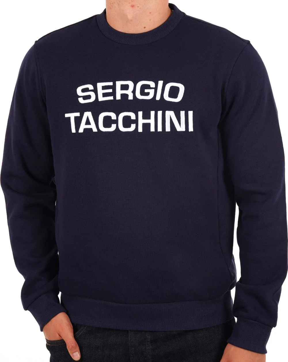 Sergio Tacchini Logo Sweat Navy Blue - Image 2