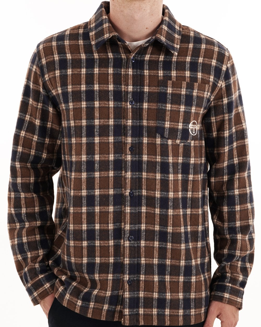 Sergio Tacchini Marcus Check Shirt Navy Blue - Image 5