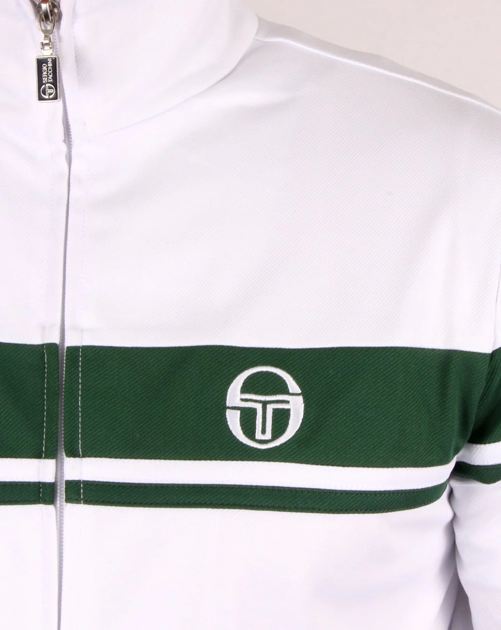 Sergio Tacchini Masters II Track Top White/Green - Image 2