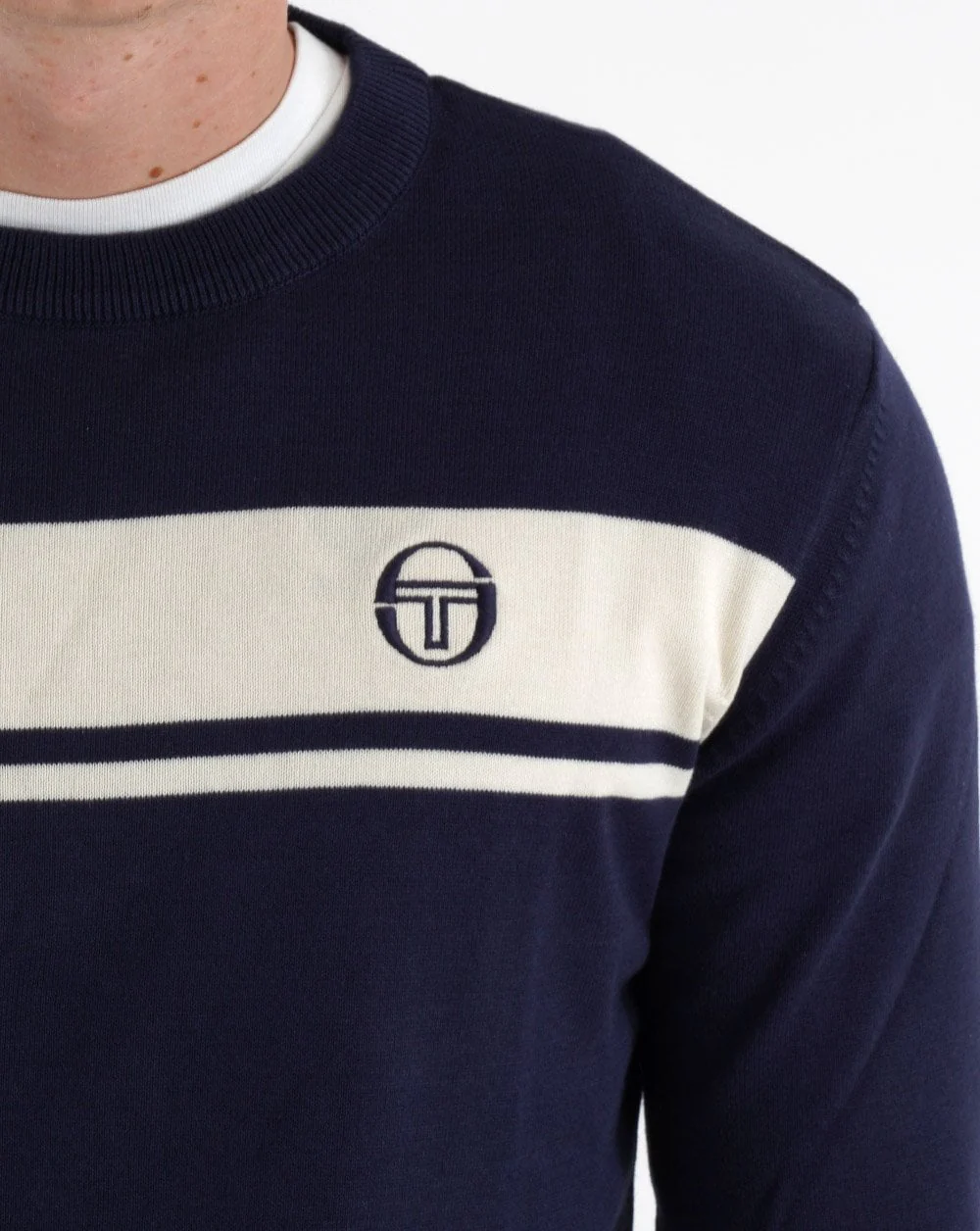 Sergio Tacchini Masters Knitted Jumper Navy Blue/White - Image 2