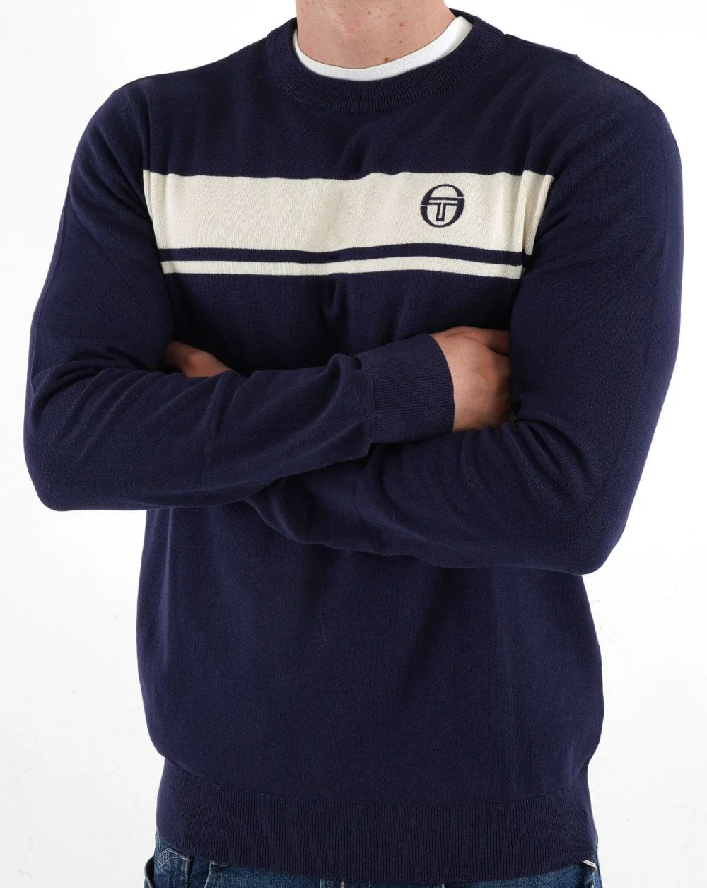 Sergio Tacchini Masters Knitted Jumper Navy Blue/White - Image 4