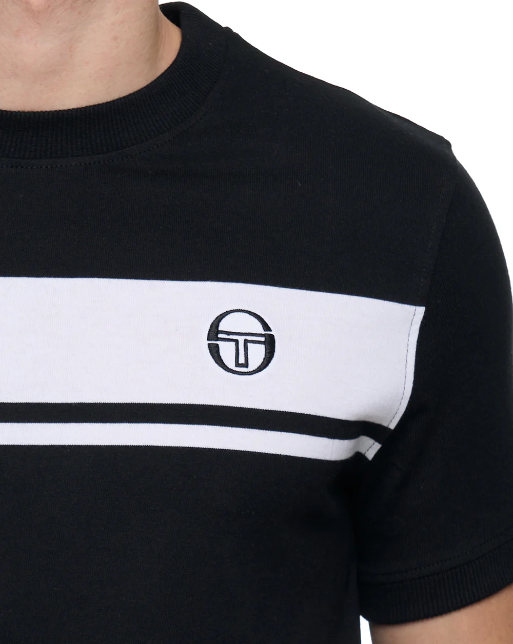 Sergio Tacchini Masters T Shirt Black/White - Image 3