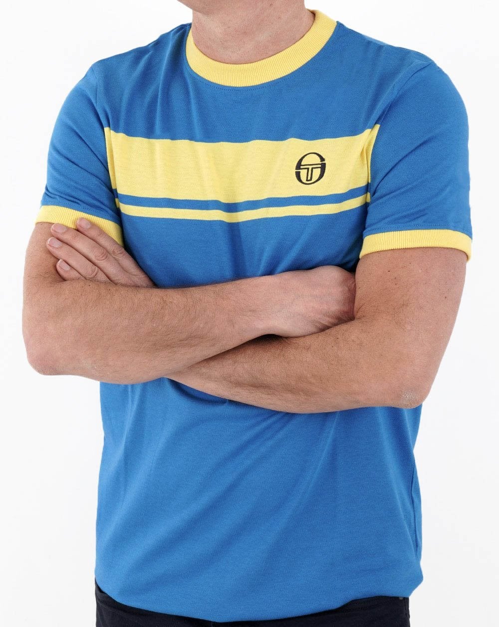 Sergio Tacchini Masters T Shirt Blue/Yellow - Image 3