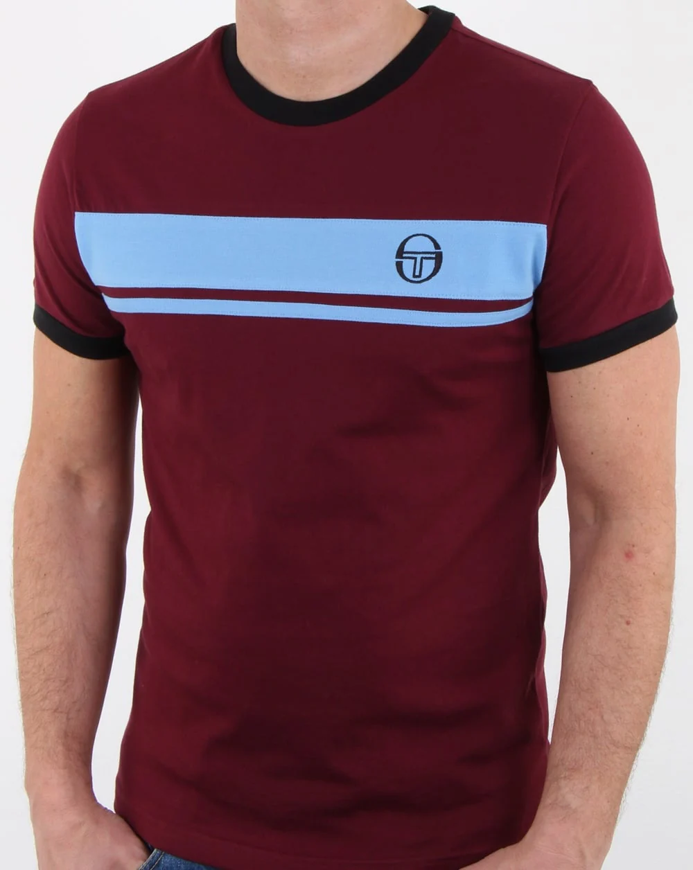 Sergio Tacchini Masters T Shirt Claret/Sky