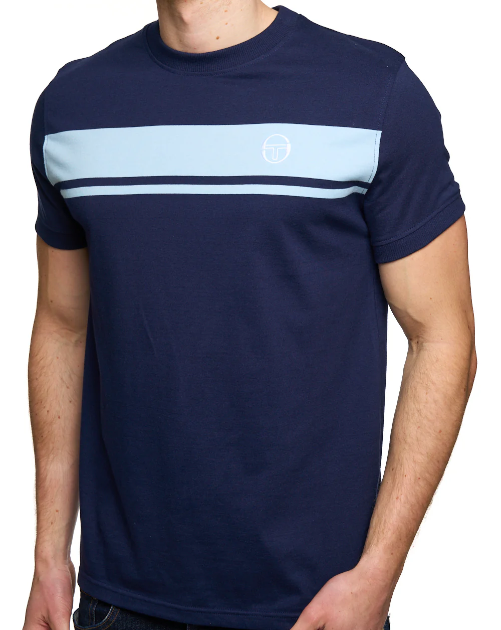 Sergio Tacchini Masters T Shirt Navy Blue/Sky