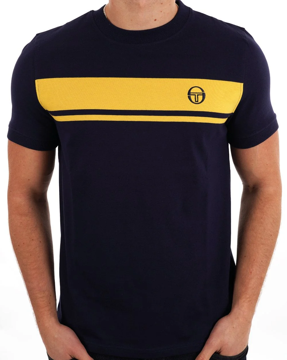Sergio Tacchini Masters T Shirt Navy Blue/Yellow