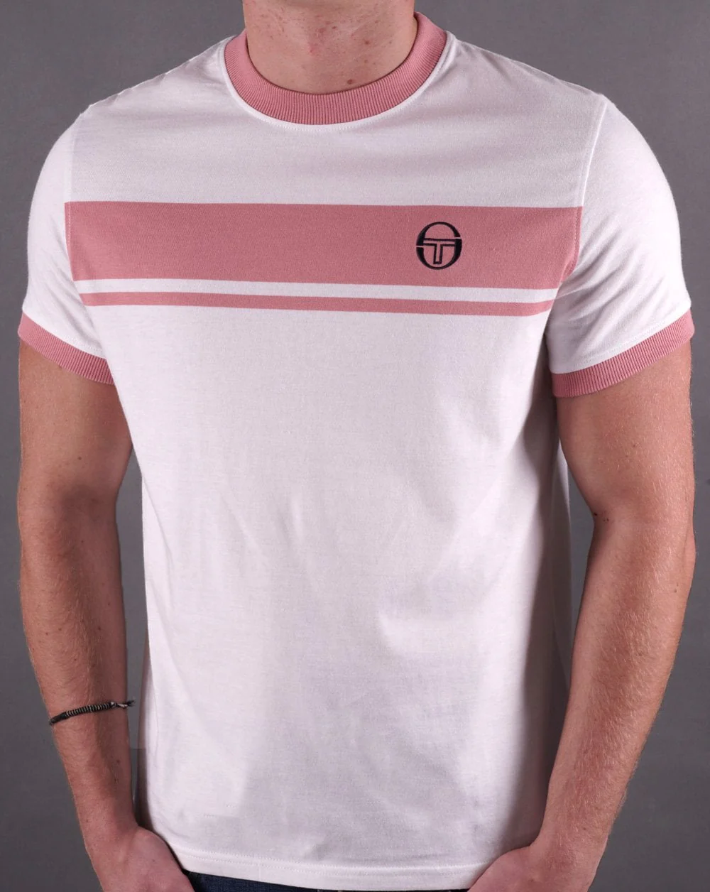 Sergio Tacchini Masters T Shirt White/Deep Pink - Image 2
