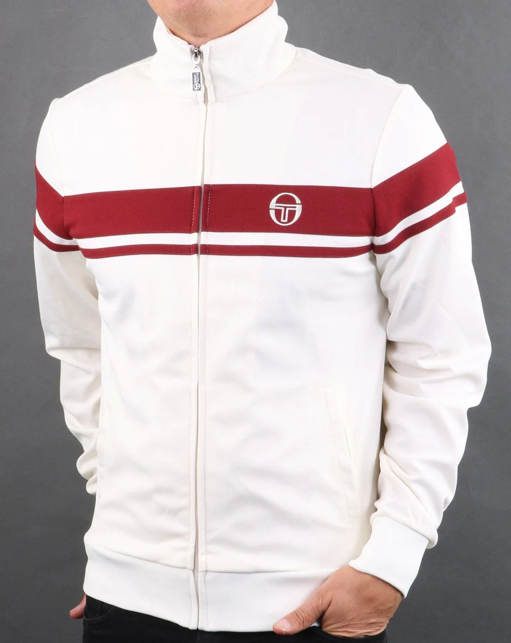 Sergio Tacchini Masters Track Off White/Burgundy - Image 2