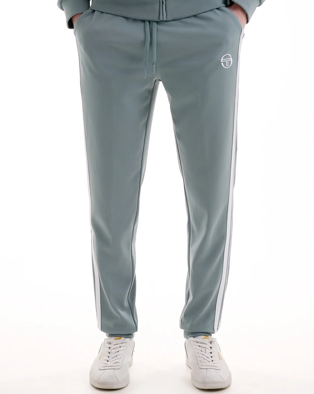 Sergio Tacchini 2 Stripe Track Pants Lead White - Image 3