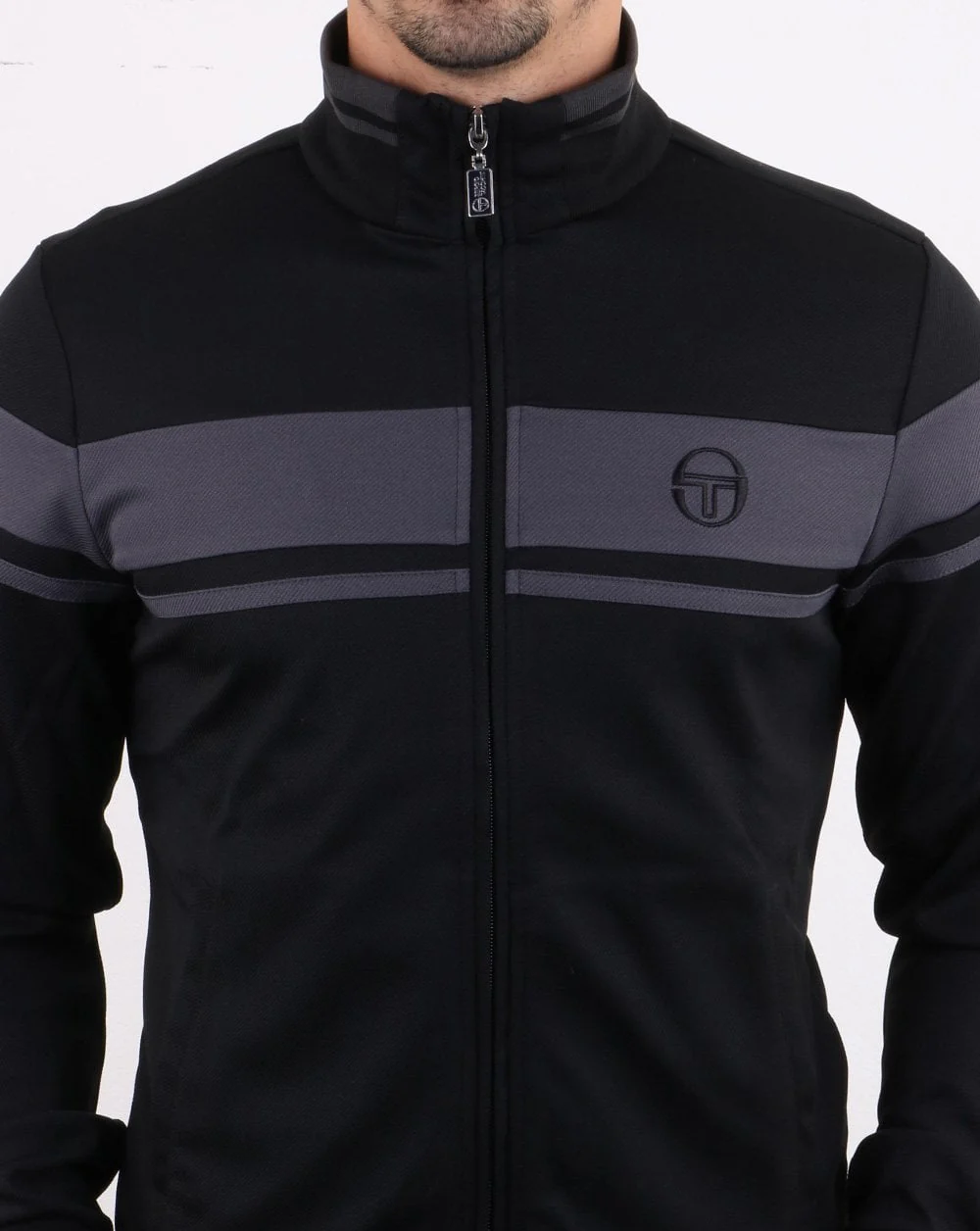 Sergio Tacchini Masters Track Top Black/Grey - Image 4