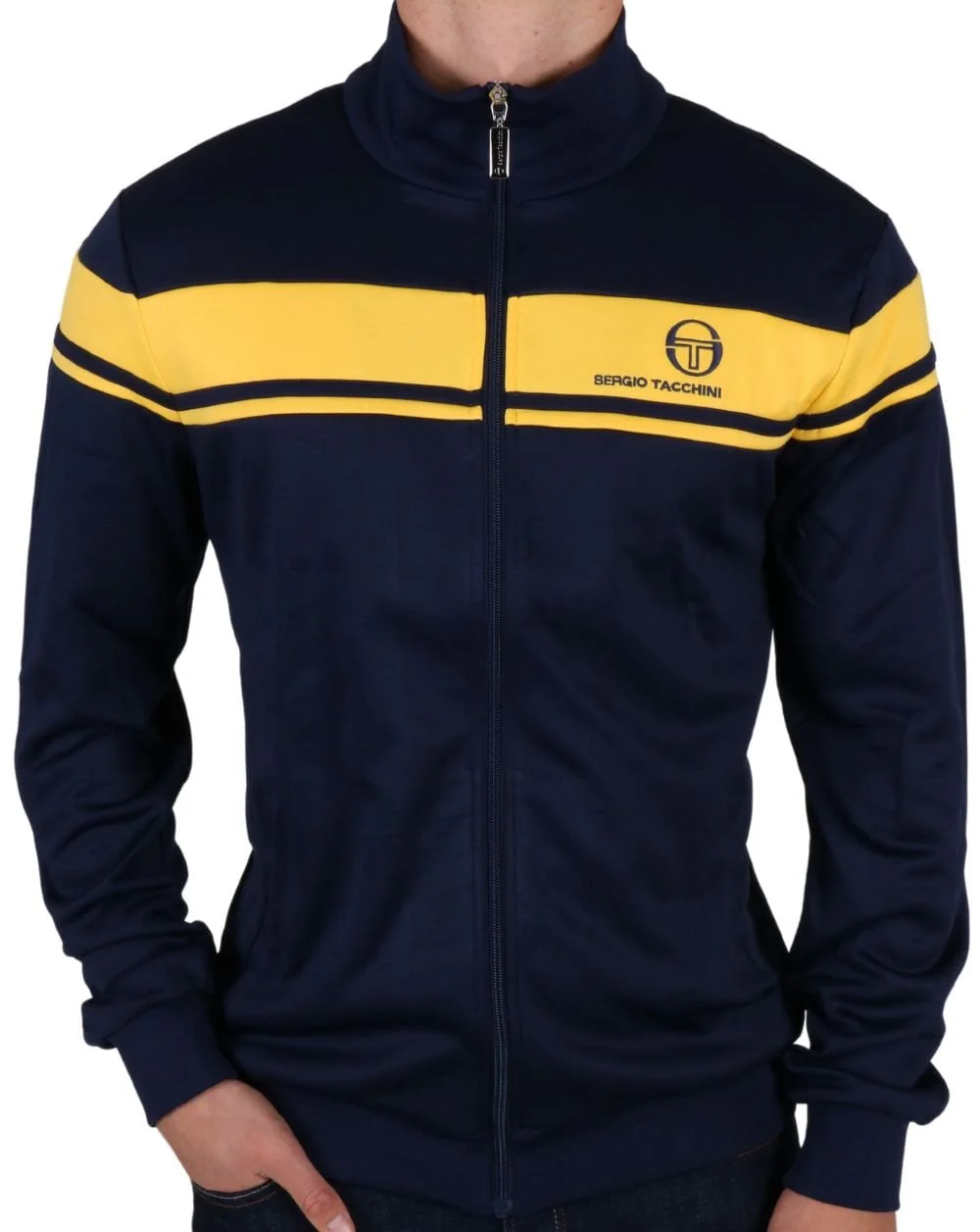 Sergio Tacchini Masters Track Top Navy Yellow - Image 3