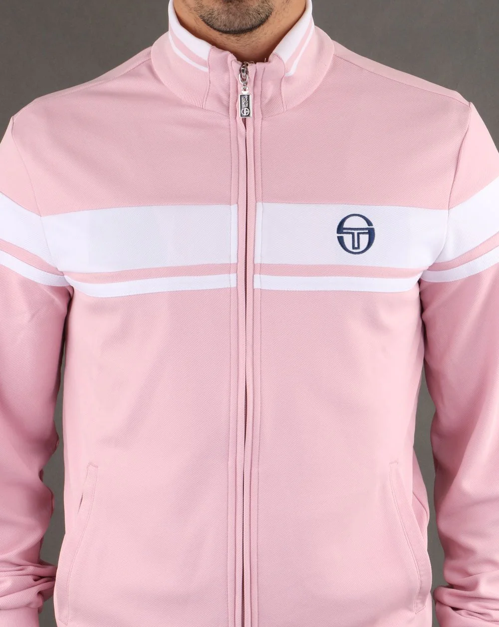 Sergio Tacchini Masters Track Top Pink/White - Image 4