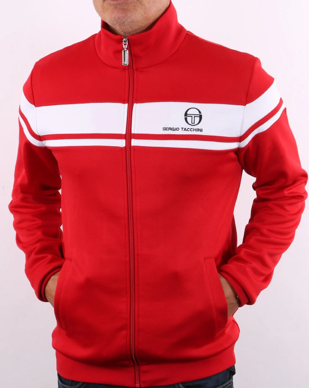 Sergio Tacchini Masters Track Top Red/White - Image 3