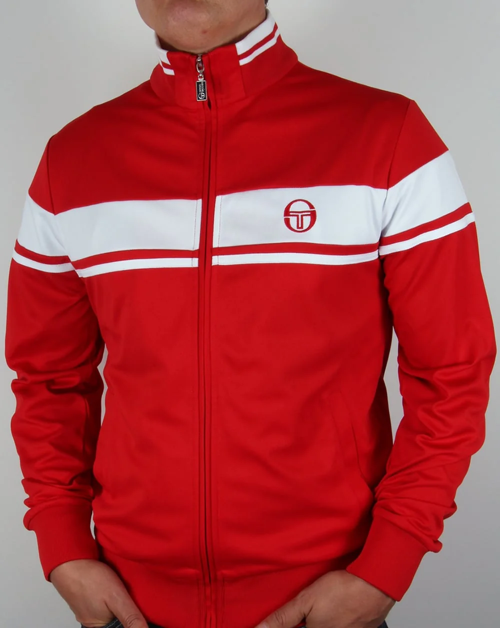 Sergio Tacchini Masters Track Top Red/White - Image 3