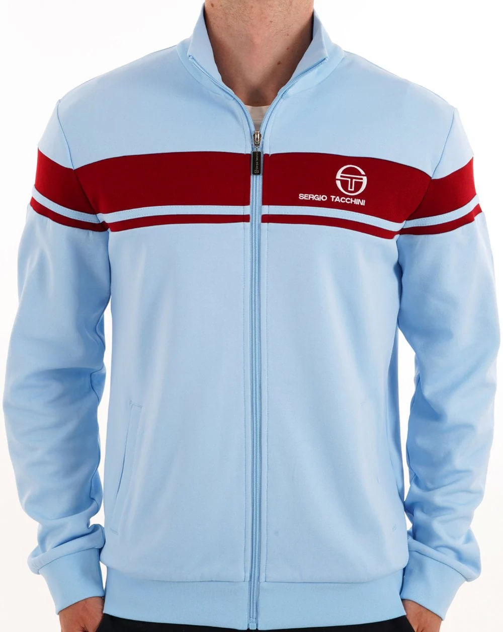 Sergio Tacchini Masters Track Top Sky / Claret - Image 3