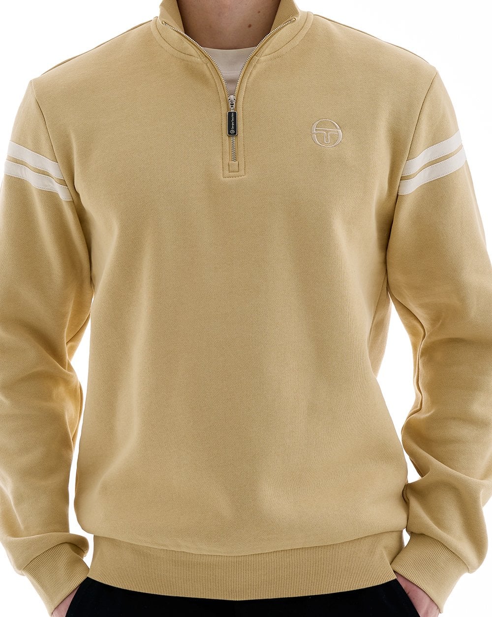 Sergio Tacchini Maurizio 1/4 Zip Sweat Sand - Image 4