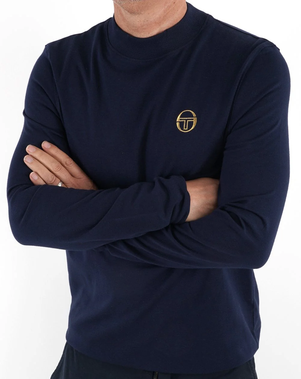 Sergio Tacchini Mock Neck Top Navy - Image 3