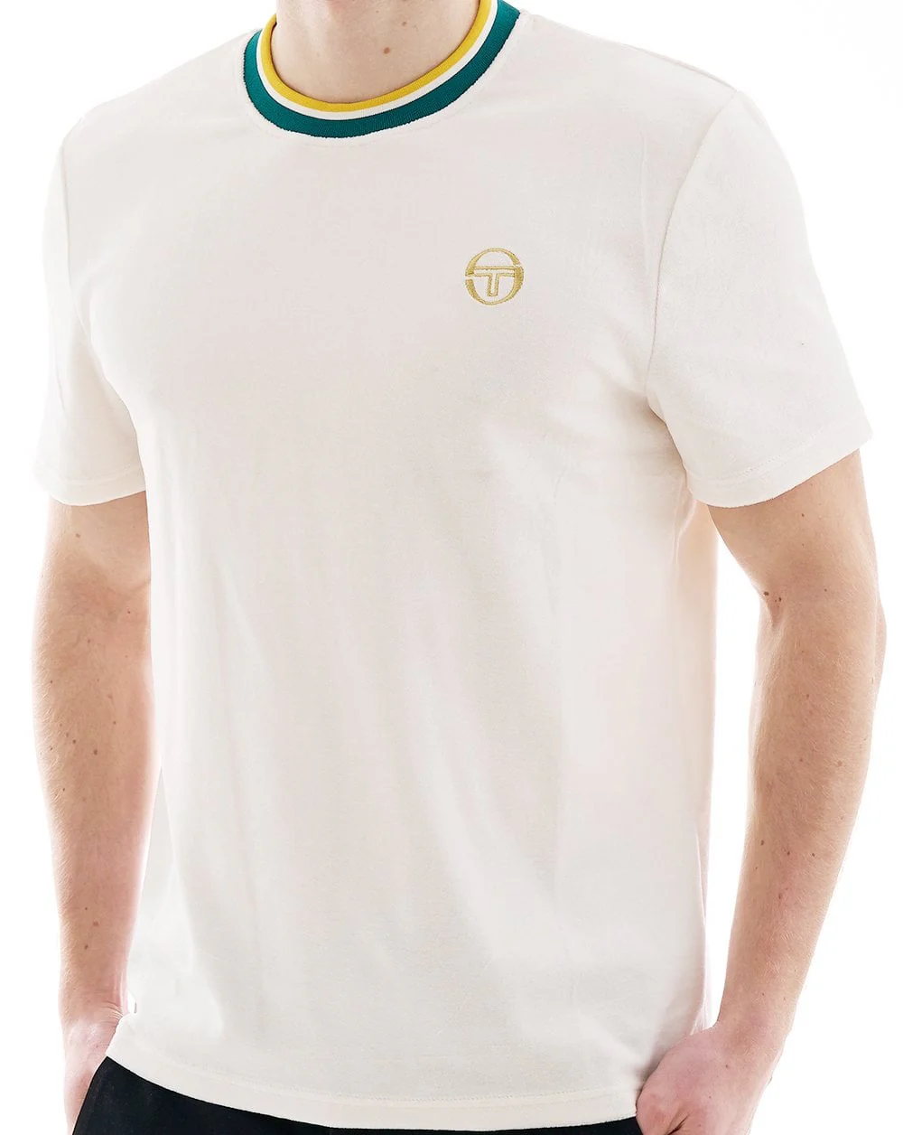 Sergio Tacchini Monte Velour T Shirt Gardenia - Image 3