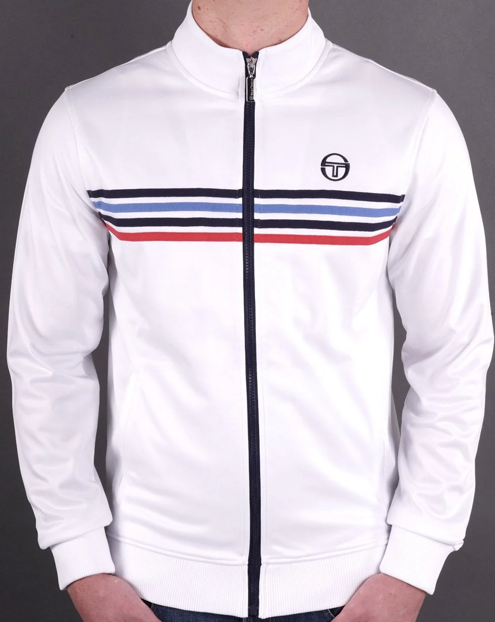 Sergio Tacchini Multi Stripe Track Top White