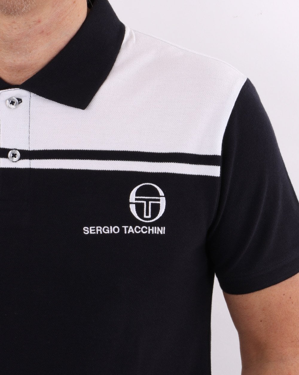 Sergio Tacchini New Young Line Polo Shirt Navy/White - Image 2