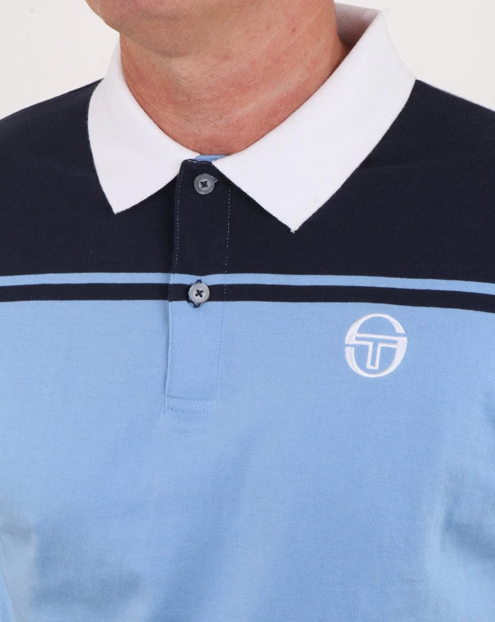 Sergio Tacchini New Young Line Polo Shirt Sky/navy - Image 2