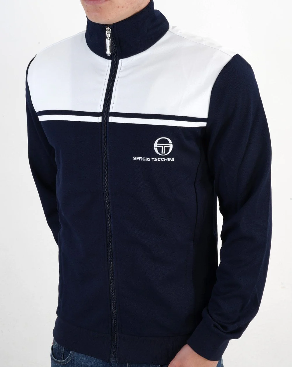 Sergio Tacchini New Young Line Track Top Navy Blue/White - Image 2