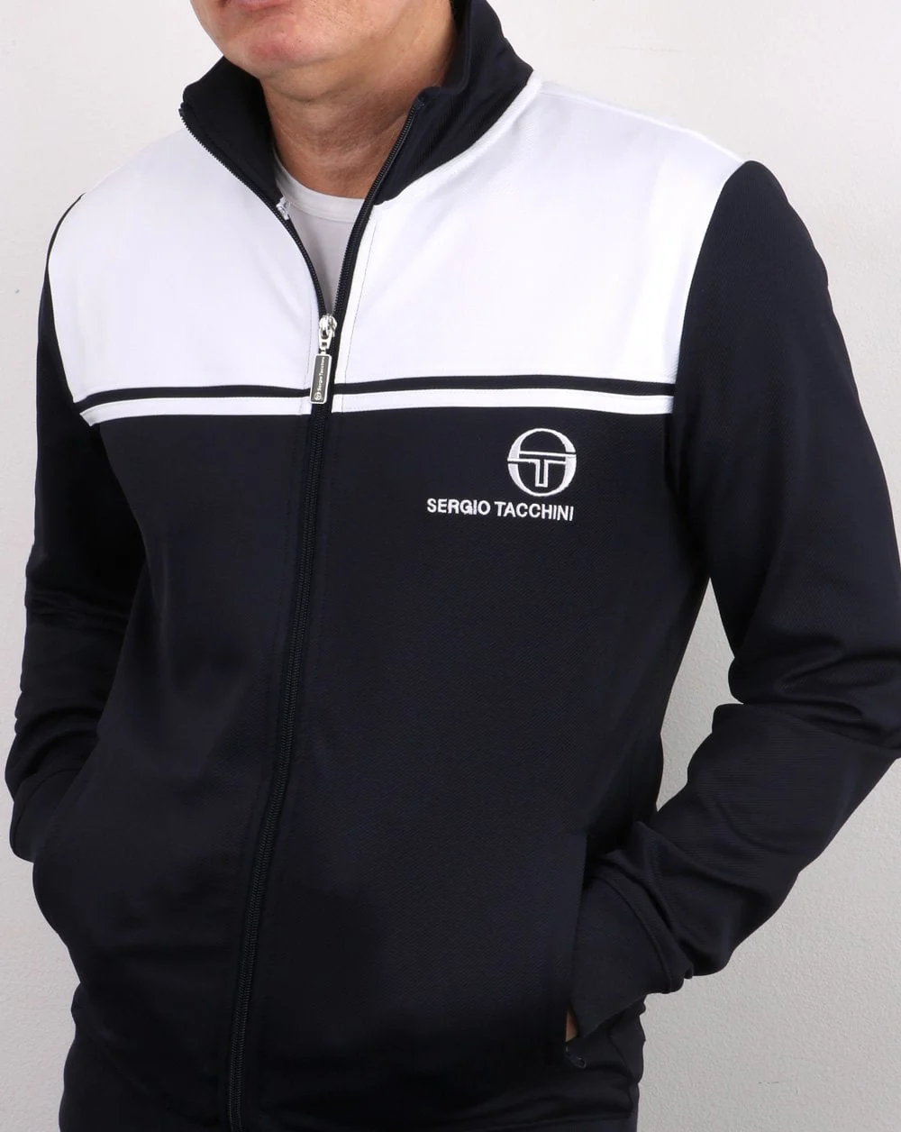 Sergio Tacchini New Young Line Track Top Navy/White - Image 3