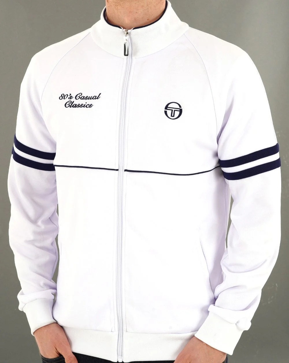 Sergio Tacchini Orion 80sCC Track Top White Navy