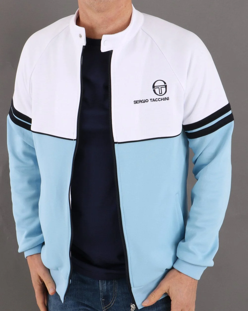 Sergio Tacchini Orion B Track Top Sky Blue/White - Image 3