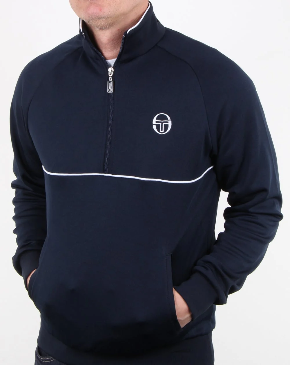 Sergio Tacchini Orion Half Zip Track Top Navy/White