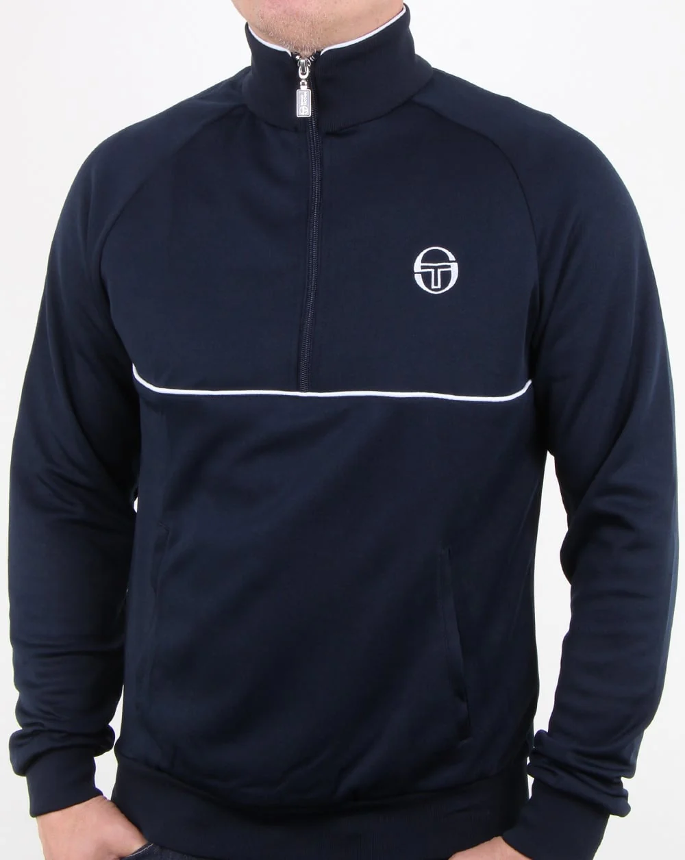 Sergio Tacchini Orion Half Zip Track Top Navy/White - Image 2