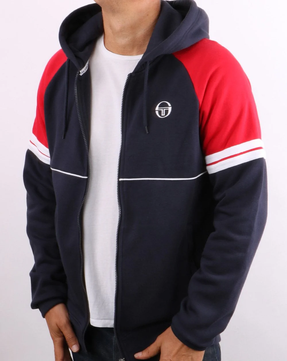 Sergio Tacchini Orion Hoodie Navy/Red/White - Image 2
