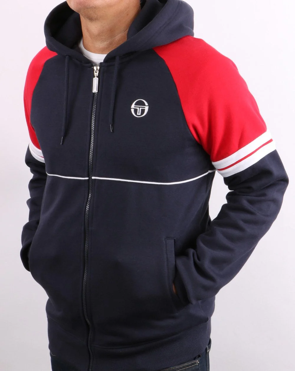 Sergio Tacchini Orion Hoodie Navy/Red/White - Image 3