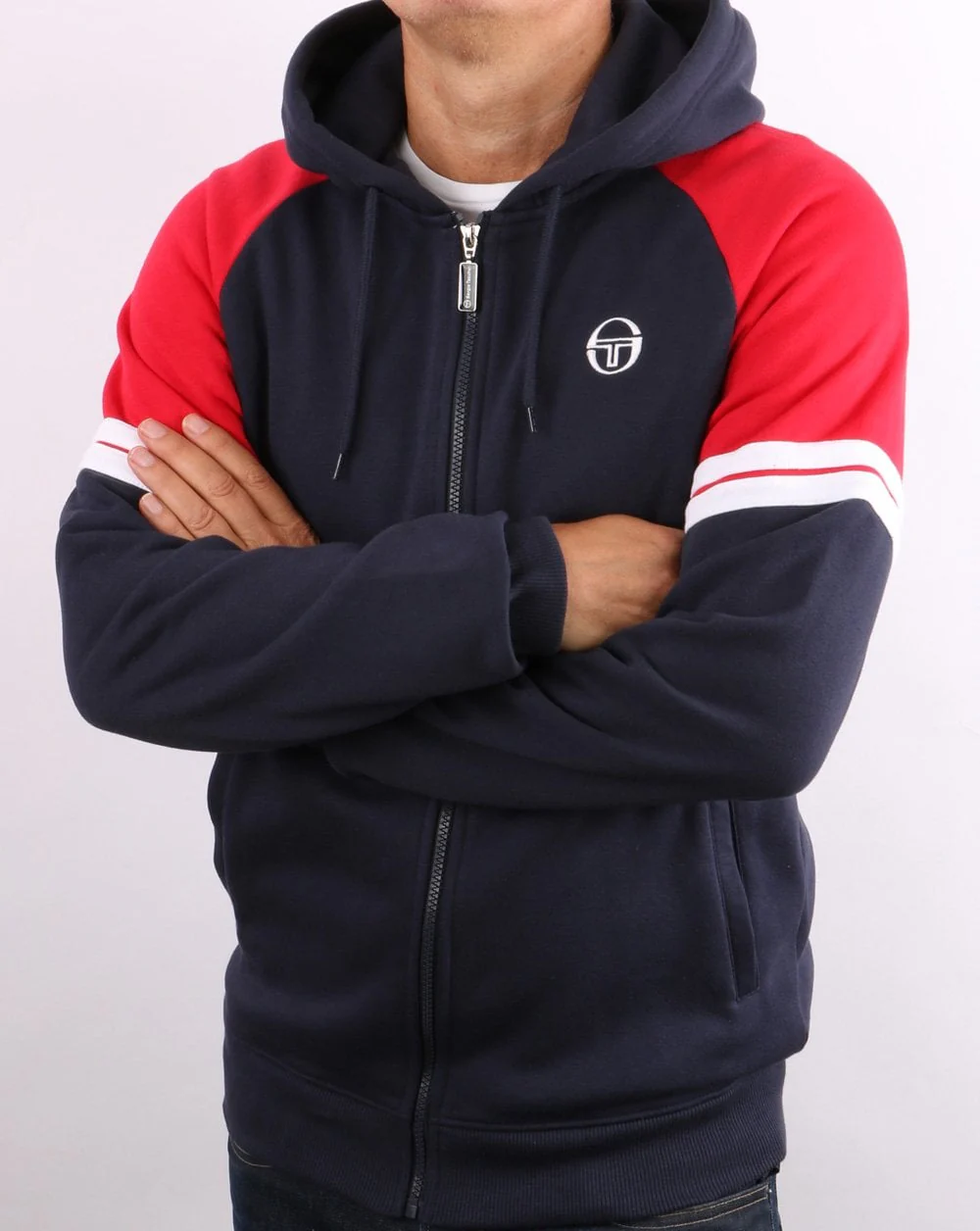 Sergio Tacchini Orion Hoodie Navy/Red/White - Image 4