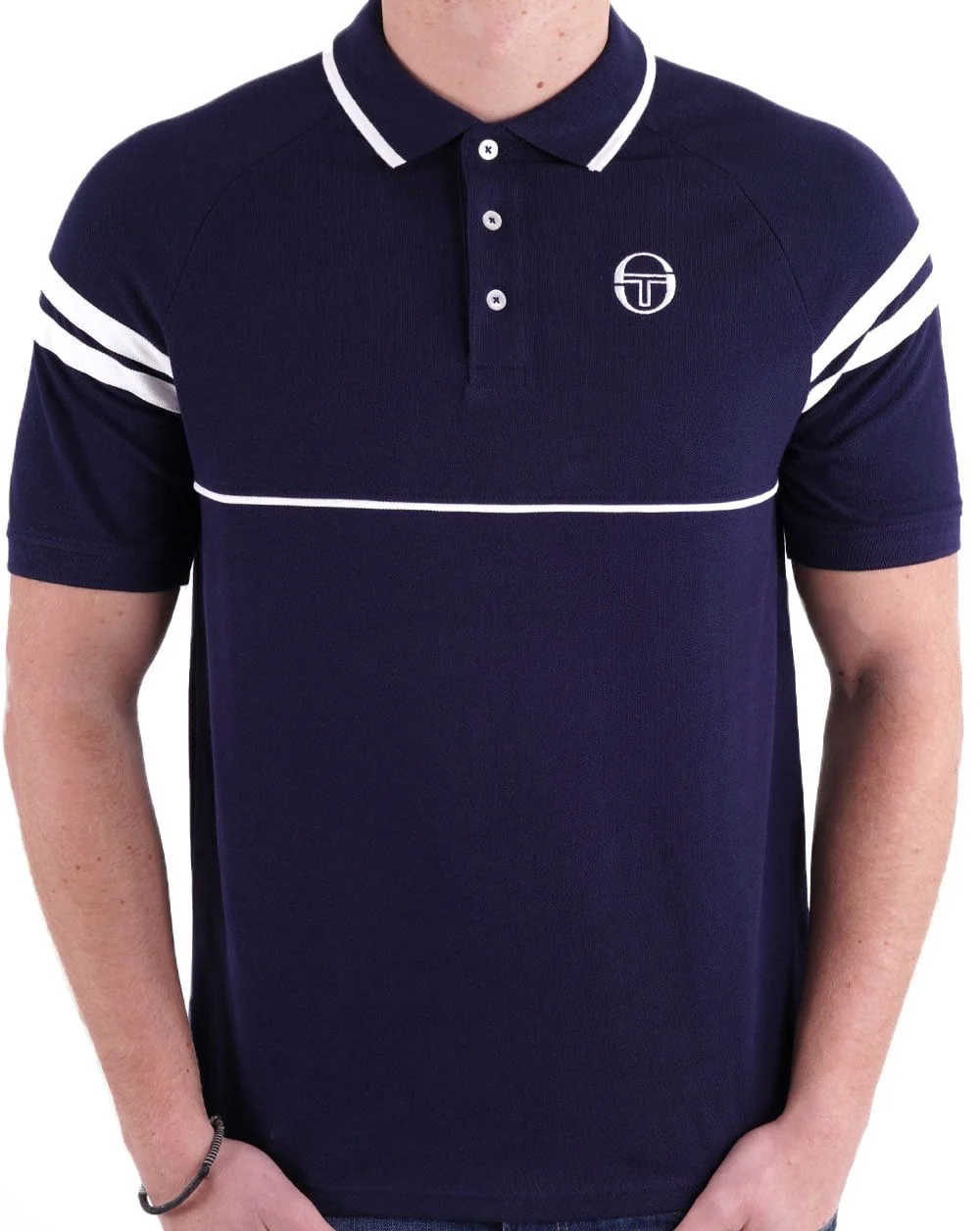 Sergio Tacchini Orion Polo Shirt Navy Blue/White