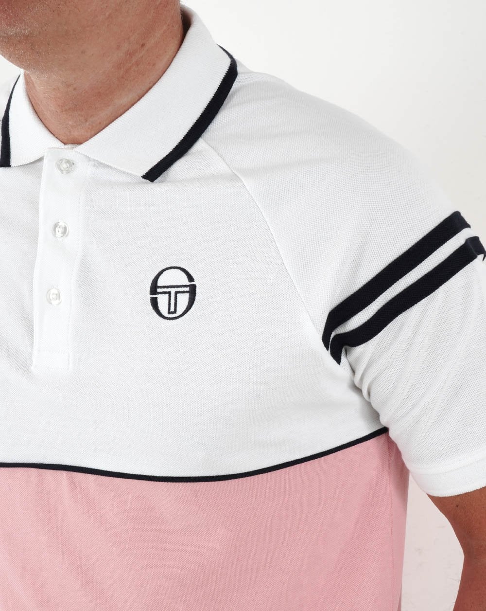 Sergio Tacchini Orion Polo Shirt Pink/White - Image 2