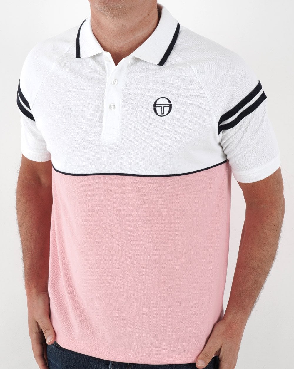 Sergio Tacchini Orion Polo Shirt Pink/White - Image 4
