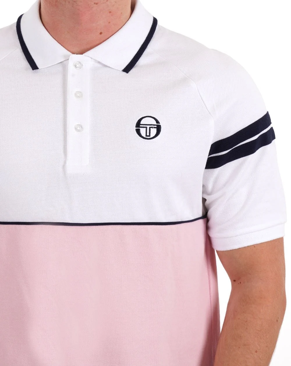 Sergio Tacchini Orion Polo Shirt White/Pink - Image 3