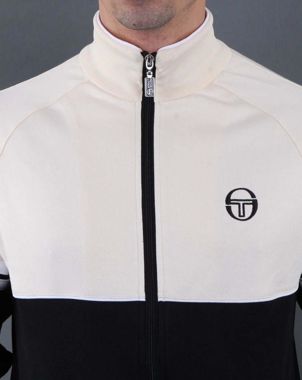 Sergio Tacchini Orion Track Top Black/Ecru - Image 4