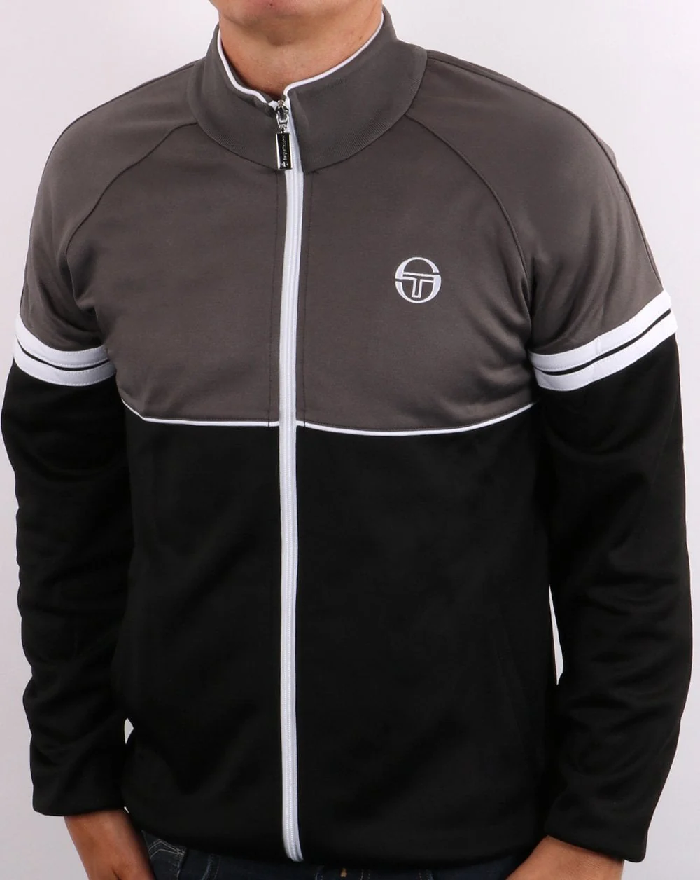 Sergio Tacchini Orion Track Top Charcoal Grey/Black - Image 3