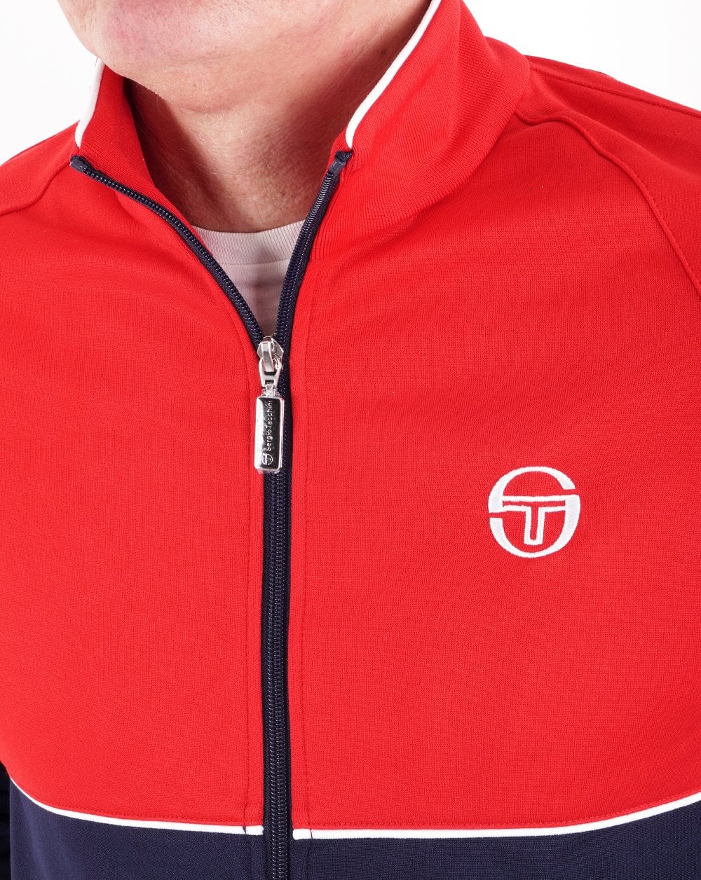 Sergio Tacchini Orion Track Top Red/Navy Blue - Image 3