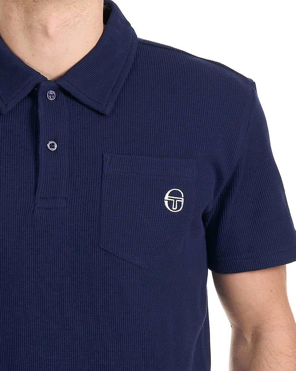 Sergio Tacchini Pitch Pocket Polo Navy Blue - Image 3