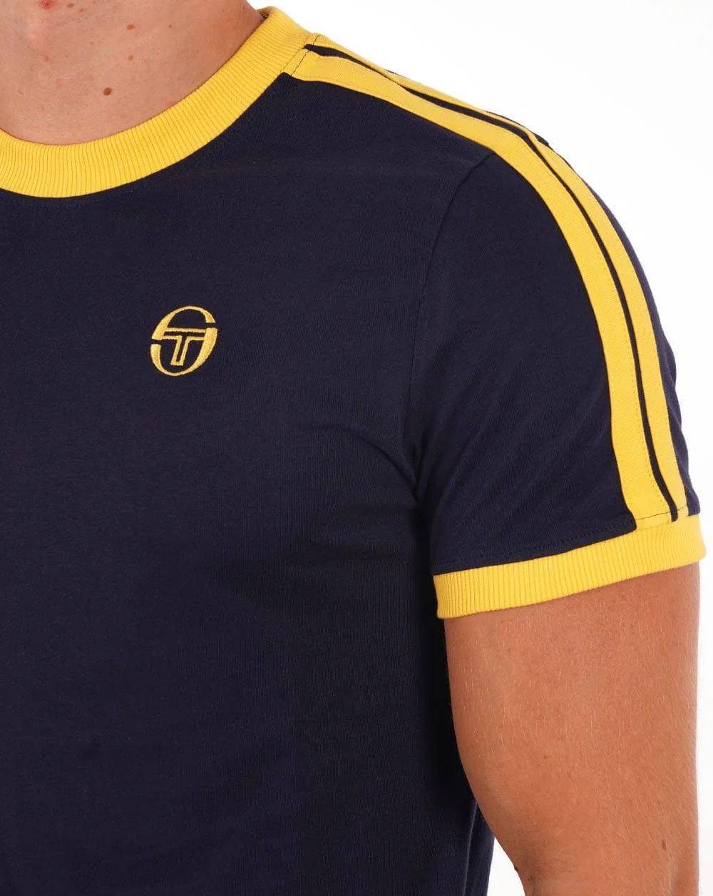 Sergio Tacchini Retro T Shirt Navy / Yellow - Image 2