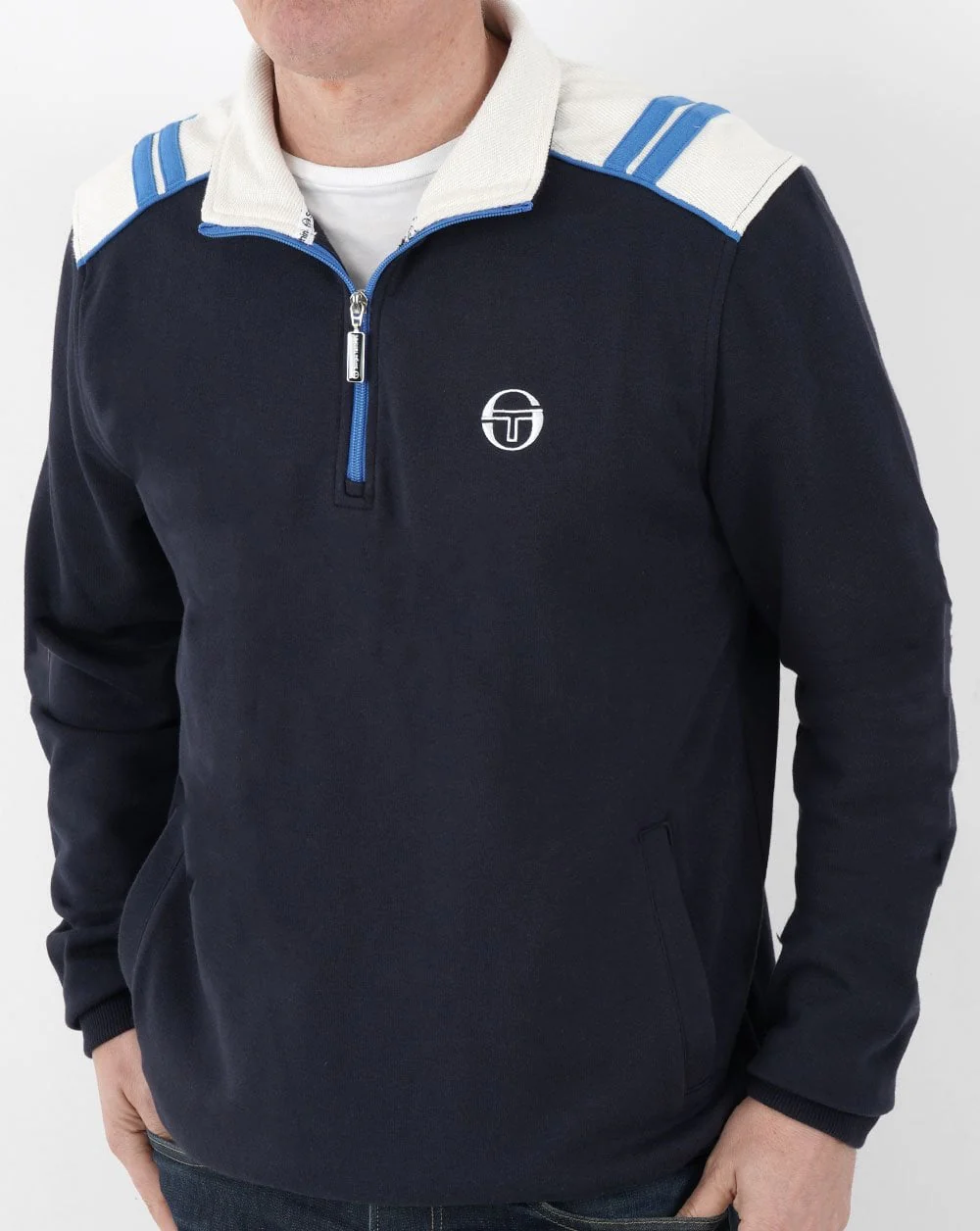 Sergio Tacchini Rosso 1/4 Zip Sweat Navy - Image 5