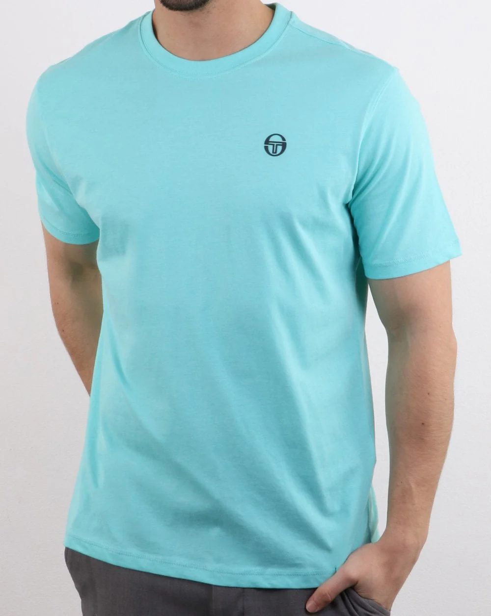 Sergio Tacchini Run T Shirt Aqua Sky/White - Image 2